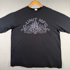 Vintage G-Unit MFG Heavyweight Construction T-Shirt Black XL Hip Hop Y2K Rap Tee